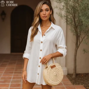 Robe Chemise Blanche Courte