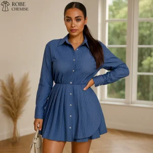 Robe Chemise Bleu Marine