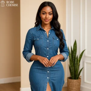 Robe Chemise en Jean Longue