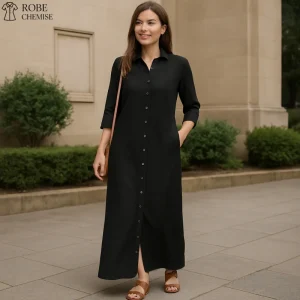 Robe Chemise en Jean Noir