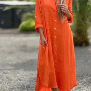 Robe chemise terracotta