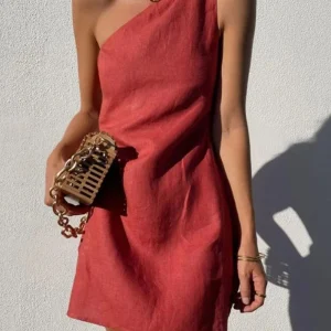 Robe cocktail terracotta courte