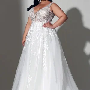 Robe de Mariée Glamour Femme Ronde