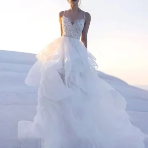 Robe de Mariée Bustier à Volants