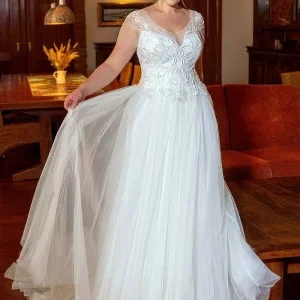 Robe de Mariée Champêtre Chic Grande Taille