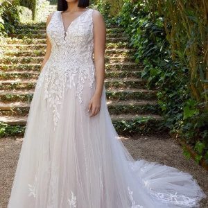 Robe de Mariée dos en V Grande Taille