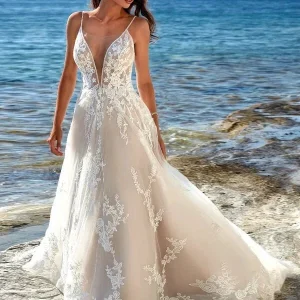 Robe de mariée dos nu bohème