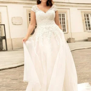 Robe de Mariée Fluide Plus Size