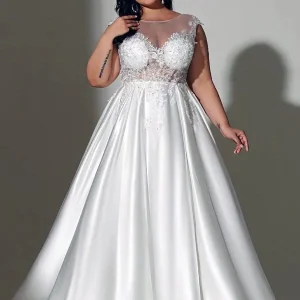 Robe de Mariée Grande Taille Élégance Satinée
