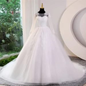 Robe de Mariée Princesse Manche Longue