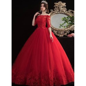 Robe de Mariée Princesse Rouge