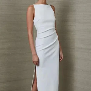 Robe droite blanche femme