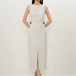 Robe droite grise sans manche