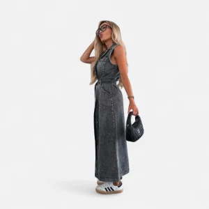 Robe en denim gris