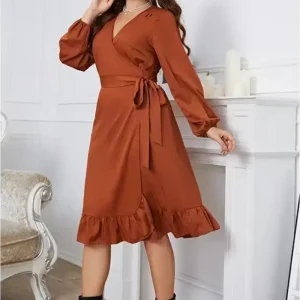 Robe longue terracotta grande taille