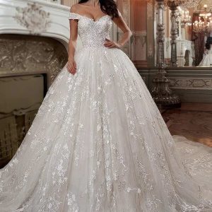 Robe Mariée Princesse Elégante à Epaules Dénudées