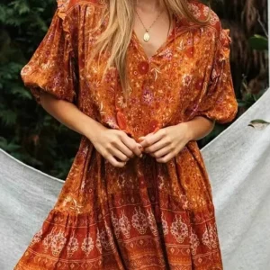 Robe motif terracotta