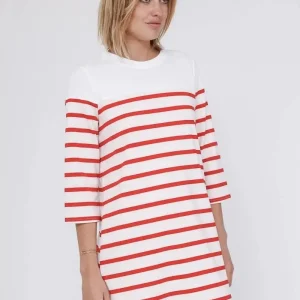 Robe rayée rouge Natacha