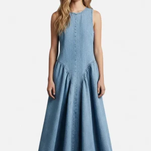 Robe sans manche en jean