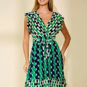 Robe sans manches imprimée graphique Lilou