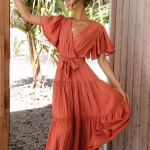 Robe terracotta bohème