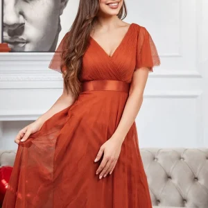 Robe tulle terracotta