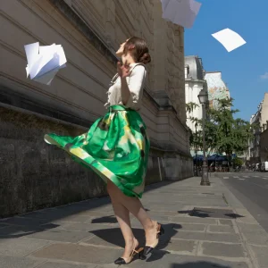 La Jupe Mi-Longue à fleurs