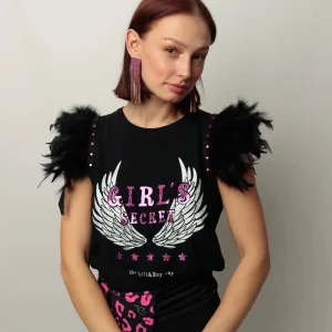 T-shirt Feathers Secret : Originalité et Glamour au Quotidien