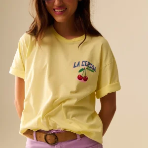 T-shirt jaune avec graphique Marché La Cerise Saint-Tropez