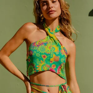 Top Aventure fleuri multicolore