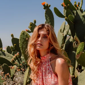 Top Rocha imprimé terra