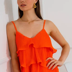 Top plissé à volants